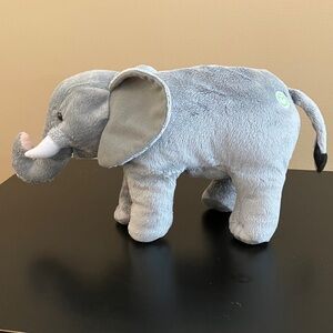Planet Earth Gray Stuffed Elephant Toy. 7”x11”
